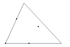 Представления треугольника четырьмя точками